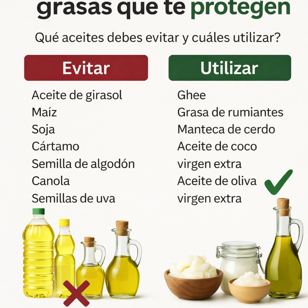 Grasas a evitar y las que te protegen